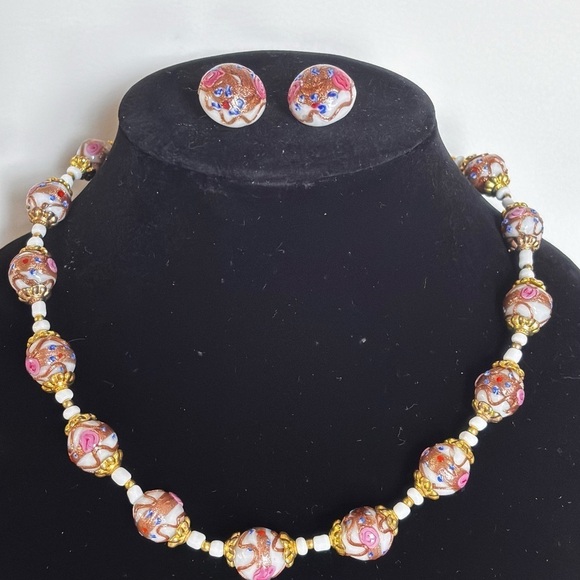 Italian wedding cake bead set vintage white and pink - Picture 2 of 7